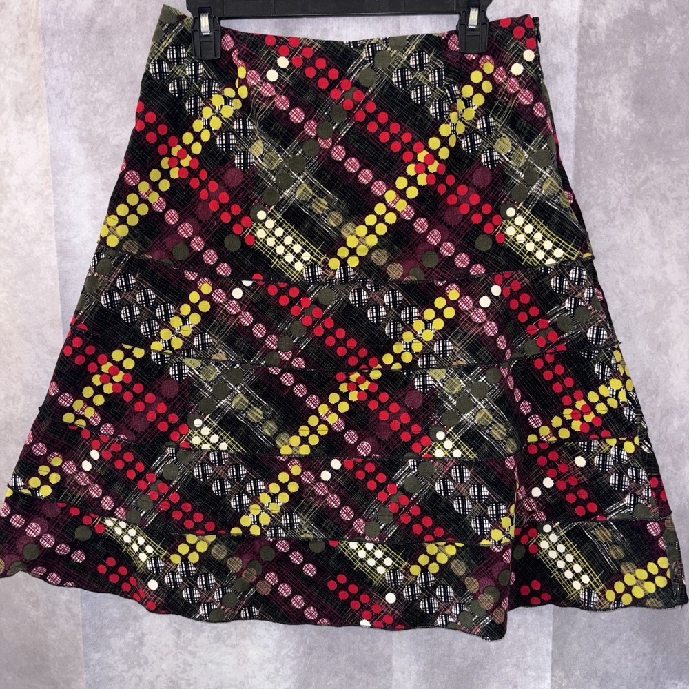 Women's 3/4 Size 4 Retro Indie Artsy Layered Multi-Colored Skirt Cottagecore‎